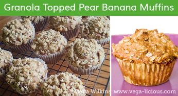 Granola Topped Pear Banana Muffins