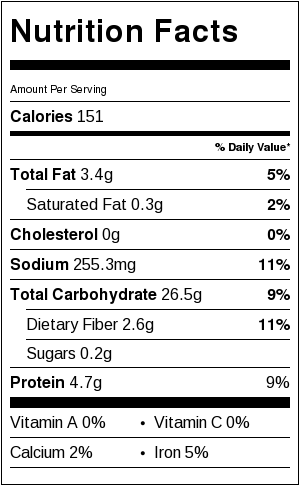 whole wheat tortilla nutrition with oil