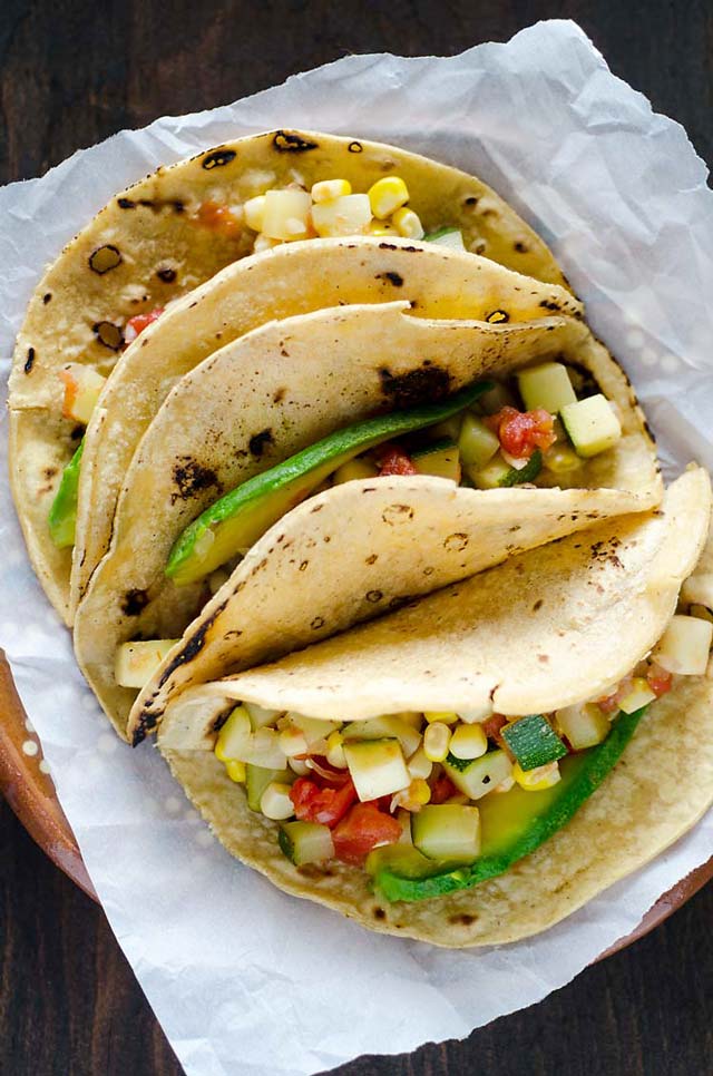 Mexican Zucchini Corn Tacos Recipe | Vegalicious