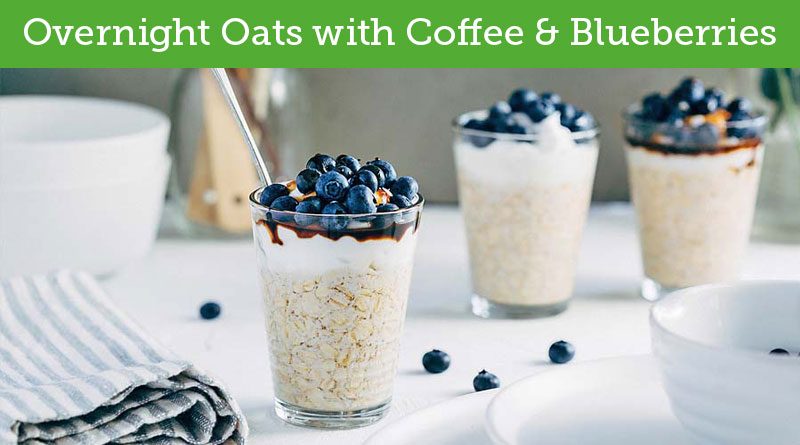 Overnight Oats with Coffee And Blueberries